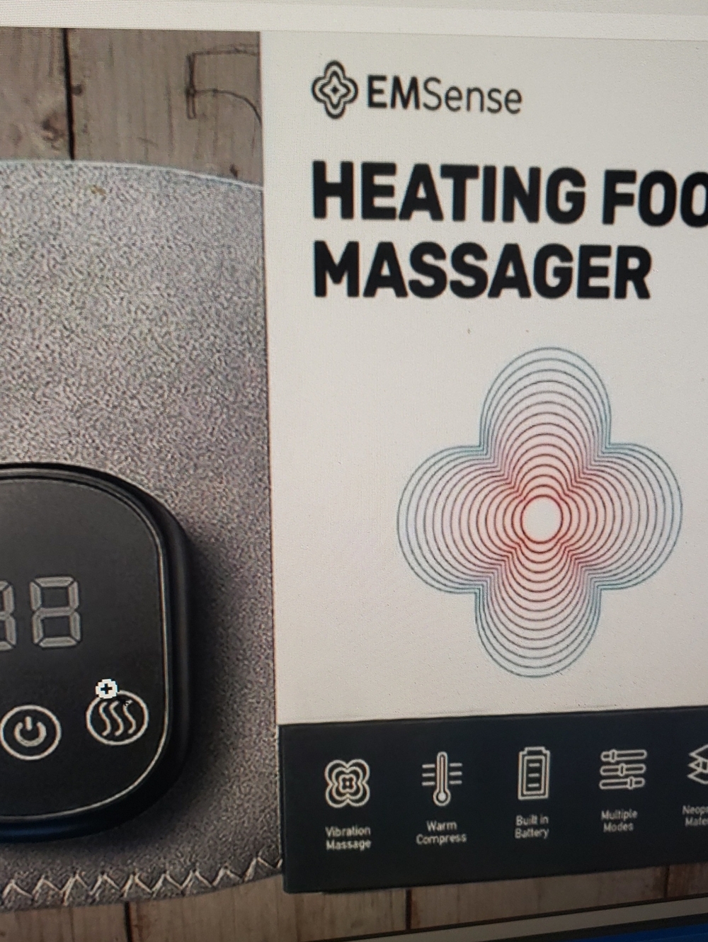EMSense Foot Massage Adjustable Velcro & Vibration. Brand New never Used